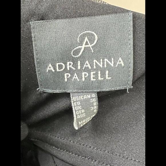 Adrianna Papell Dress Size 4‎ Womens Mesh  Sleeve Illusion Banded Sheath Black - Picture 3 of 3